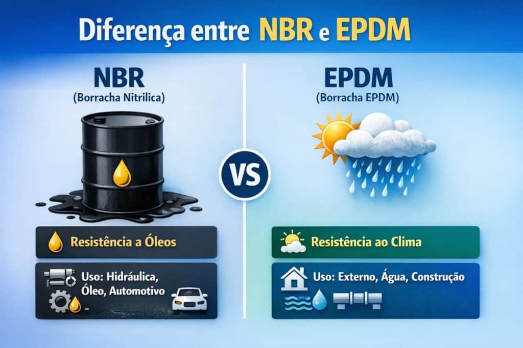 Peças técnicas em borracha neoprene utilizadas em aplicações industriais, vedação e proteção mecânica
