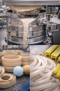 Indústria alimentícia — peças de silicone para contato com alimentos