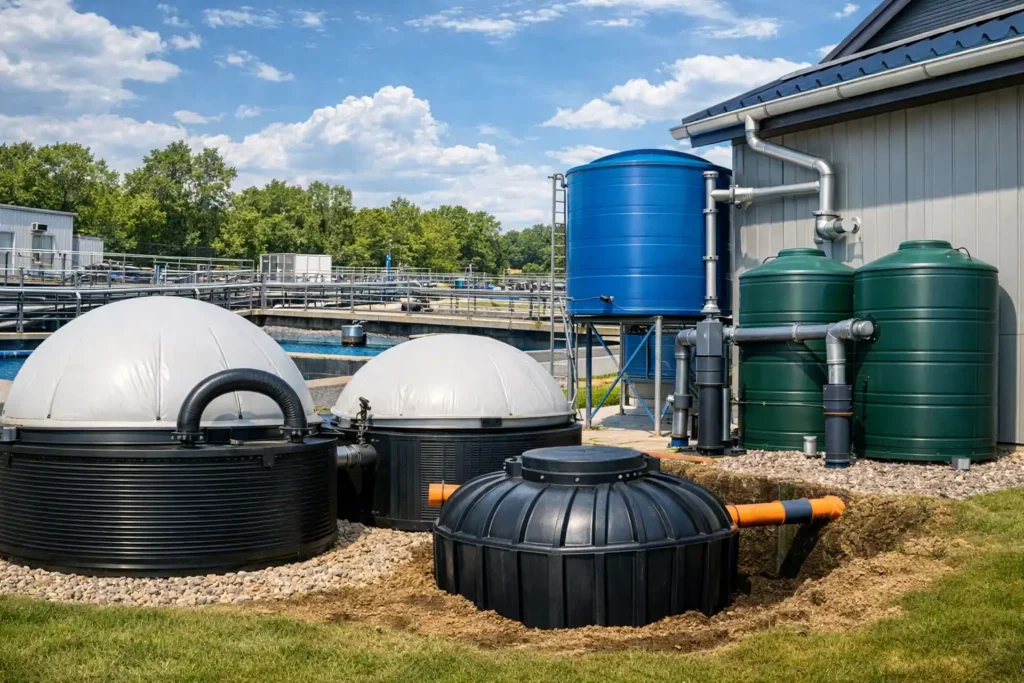 Peças de borracha para saneamento aplicadas em biodigestores, fossas sépticas e sistemas de captação de água da chuva