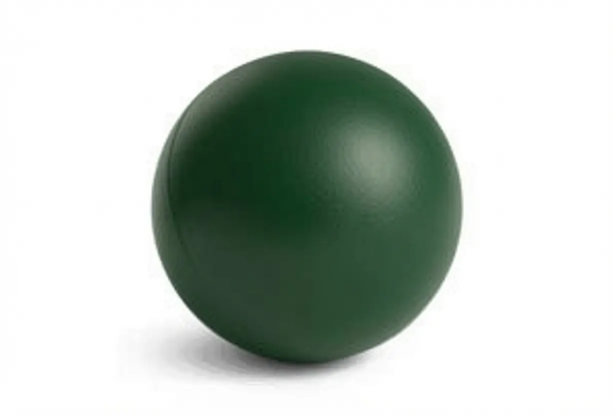 Esfera de silicone verde escuro fabricada pela ADGI Proquiminas – peça técnica personalizada sob medida
